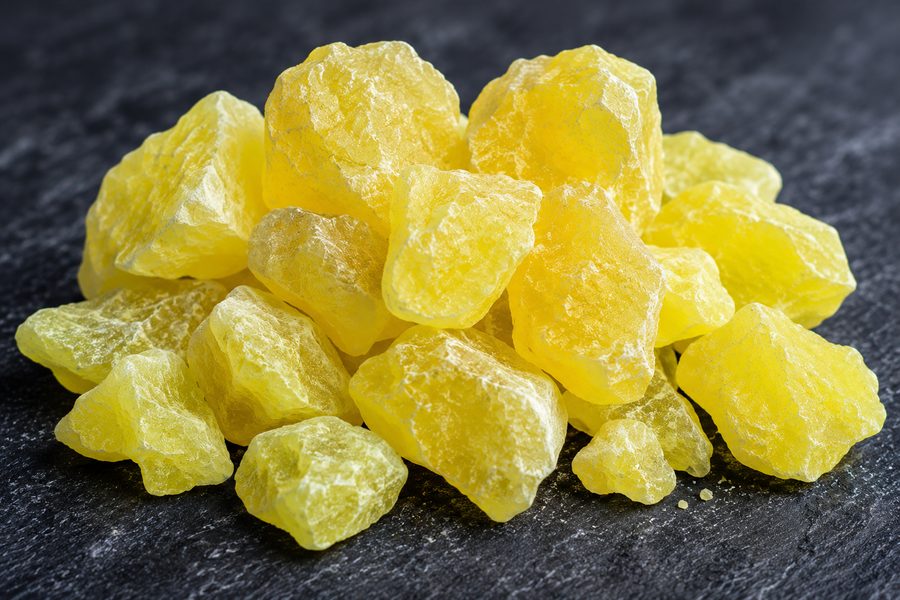 Granular sulphur lumps
